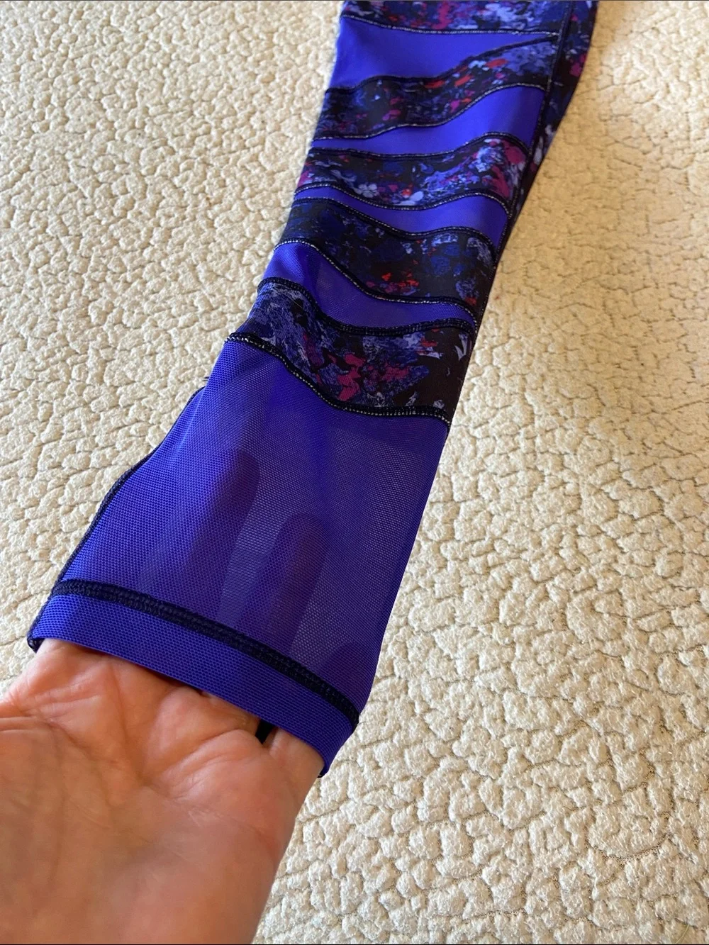 Ivivva rhythmic tight tech mesh vibrant floral print breathable Size 14 Girls